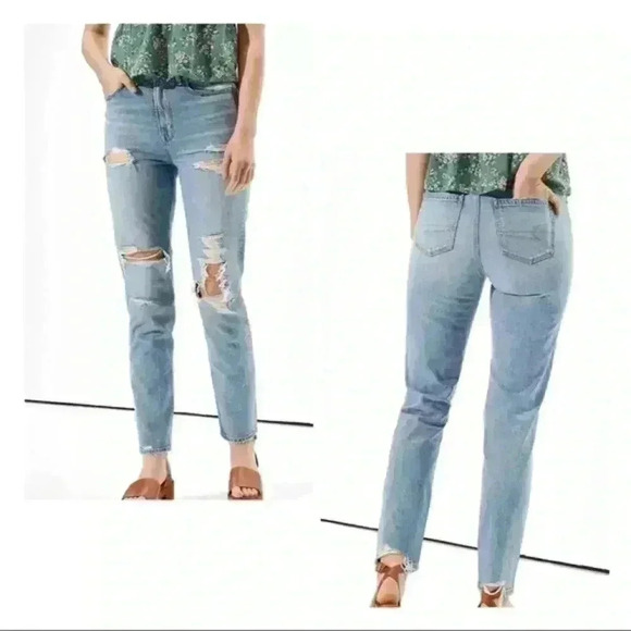 American Eagle Ripped Mom High Rise Jean - Picture 1 of 11